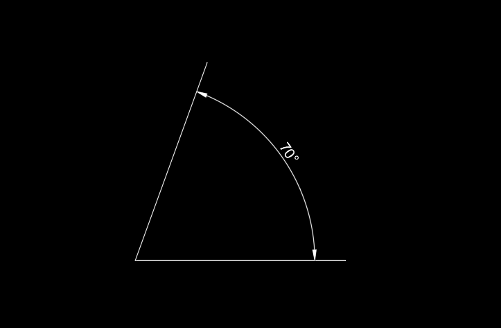 cad70度角怎么画