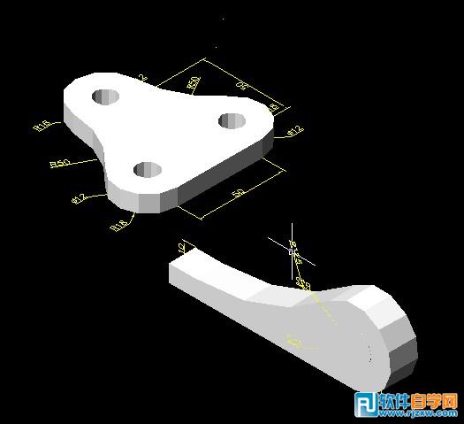 用autocad绘制机械零件三维立体图