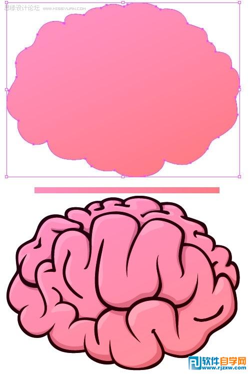illustrator教你怎么绘制大脑图标