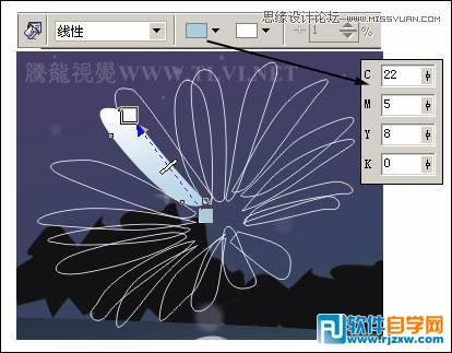 用coreldraw7设计月圆之夜飞逝的流星教程