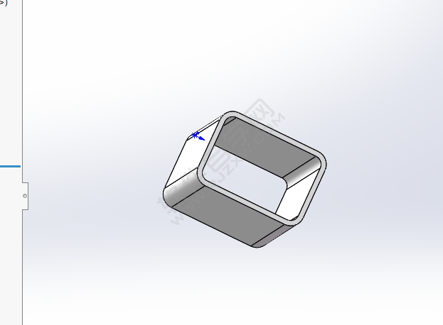 solidworks画空心方管的方法