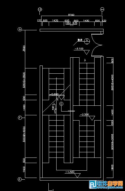用CAD2007画的自行车坡道平面图 - 1 - 软件自