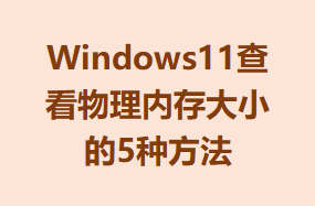 Windows11鿴ڴС5ַ