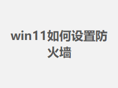 win11������÷���ǽ�� win11���÷���ǽ�ķ���