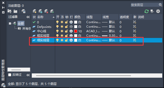 cad2023一般都设置哪些图层第5步