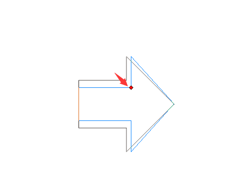 第4步,用形状工具调整小红点时,箭头就会变形