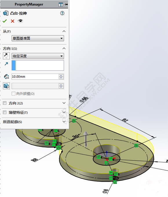 效果圖:下面給大家介紹的是solidworks畫一個帶法蘭的圓管的方法,具體