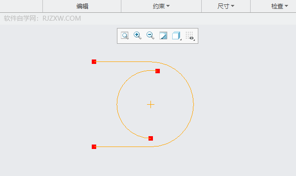 CREO如何使用圆心和端点画圆弧